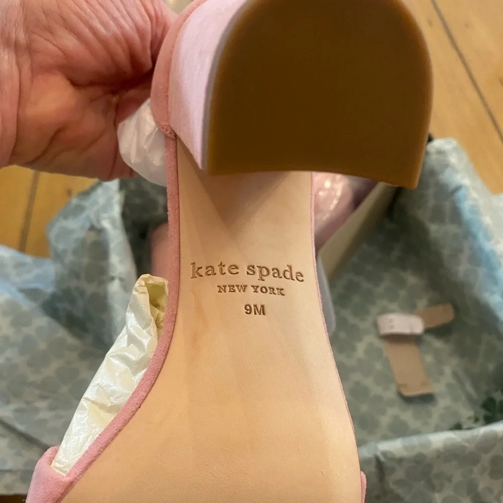 Kate Spade Pink Suede Mona Block Heel New in Box size 9